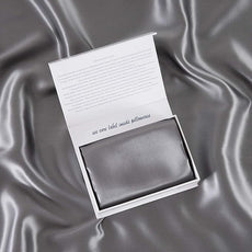 ALASKA BEAR Silk Pillowcase Envelope Closure, 22 Momme 100 Percent Long Overlap Sleeve Mulberry Silk Pillow Case Foldover Design, Machine Washable and NO Zipper, King (1, Iron Grey)