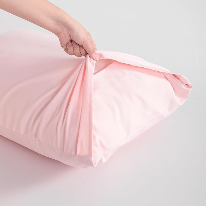FLXXIE Microfiber Pillow Cases Queen Size Set of 2, Soft Pillowcases with Envelope Closure, Wrinkle Resistant Pillow Covers, 20x30, Blush Pink