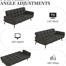 Futon Sofa Bed, Convertible 77
