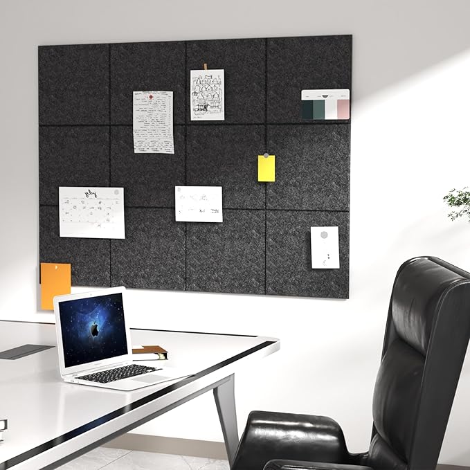 Large Cork Board Tiles for Wall with Push Pins, 36" x 24" Bulletin Board Sets, Self-Adhesive Pin Board | Magrowill 6 Packs Felt Panels for Office Home Classroom Dorm Interior Wall Decor