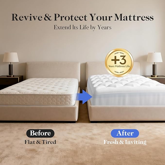 OhGeni Cooling 4 Inch Twin XL Dual Layer Mattress Topper 2 pack, 2 Inch Gel Memory Foam,2 Inch Soft Pillow Top Pad, College Dorm Essentials Bedroom Mattresses Cover, Sleep Comfort and Back Pain Relief