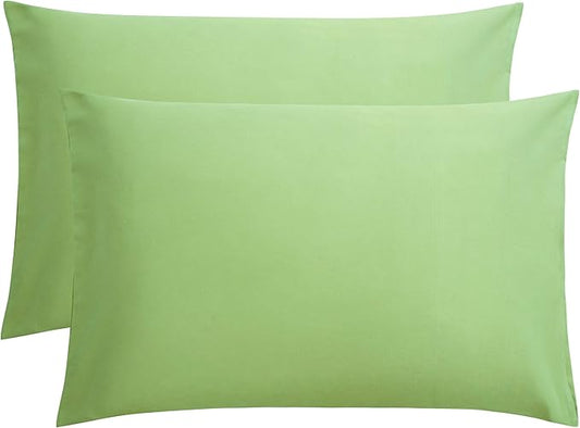 FLXXIE Microfiber Pillow Cases Queen Size Set of 2, Soft Pillowcases with Envelope Closure, Wrinkle Resistant Pillow Covers, 20x30, Sage Green