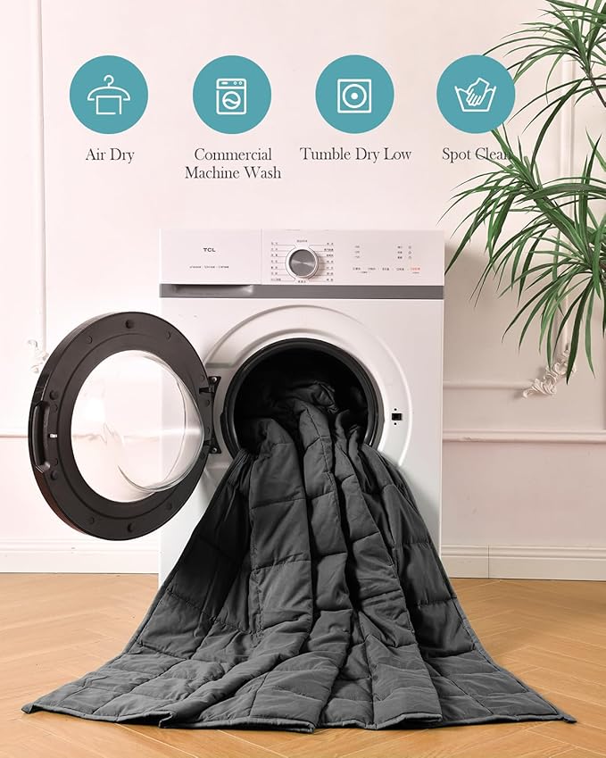 Topblan Weighted Blanket Queen Size 15lbs, Cozy Cooling Weighted Blanket for Adults, Soft Breathable Heavy Blanket for Bed Sofa All Season, Machine Washable, 60 x 80 inches, Black