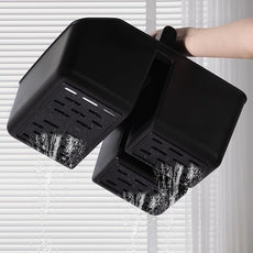 rejomiik Portable Shower Caddy Basket with Bamboo Handle, Plastic Cleaning Caddy Bathroom Organizer Tote for College Dorm Essentials, Bath Toy Storage, Black