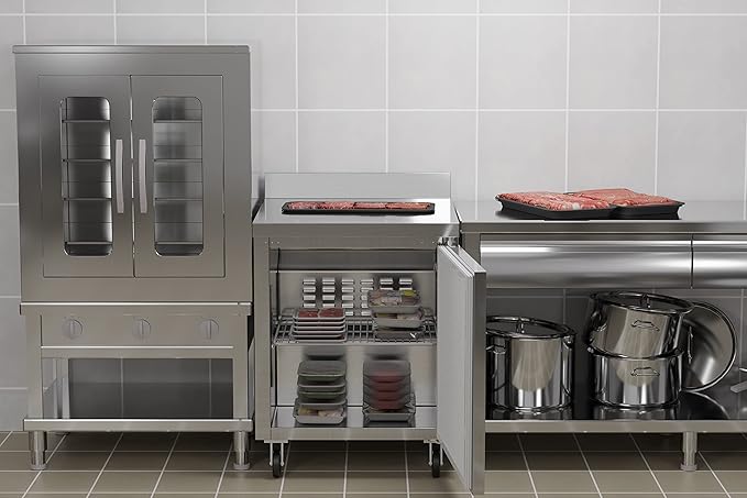 KoolMore 27" Stainless Steel Worktop Commercial Freezer with 3 1/2” Backsplash - 6.3 cu.ft