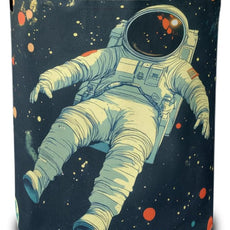 Astronauts in Space Laundry Basket-Large Foldable Hamper Holder Portable Tall Collapsible Laundry Hamper Storage Basket Bin with Handles, Canvas & Waterproof lining for Household Items