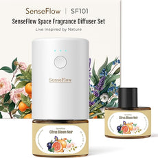 SF101 Pro Waterless Plug-In Air Freshener, 100% Plant-Based Ultrasonic Diffuser, Adjustable 120-Day Scent Air Mist, Covers 100㎡ for Home, Hotel-Citrus Bloom Noir