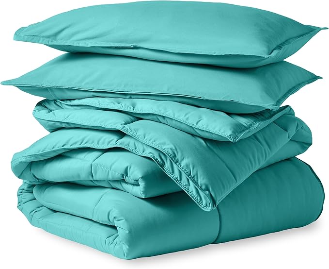 Bare Home Comforter Set - Queen Size - Ultra-Soft - Goose Down Alternative - Premium 1800 Series - All Season Warmth (Queen, Turquoise)