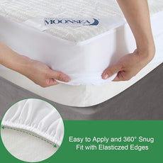 Waterproof Mattress Protector King Size, Ultra Soft Viscose Made from Bamboo 3D Air Fabric, Mattress Pad Cover King, Fitted Up to 18