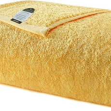 SEMAXE Yellow Bath Towel, 100% Cotton Towel with Hanging Loop, Hotel & Spa Quality Soft Absorbent Towel for Bathroom, Gift Box Packaging, 1 Pc Bath Towel, 55