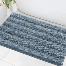H.VERSAILTEX Bath Mats for Bathroom Non Slip Extra Thick Chenille Striped Bath Rug 24