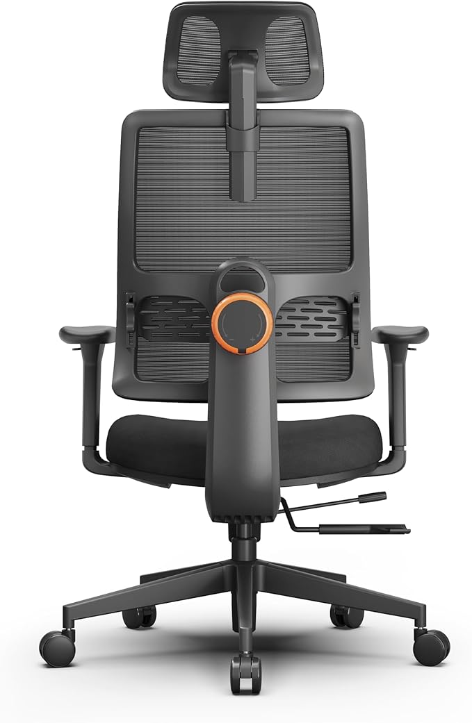 Newtral Ergonomic Home Office Chair, High Back Desk Chair with Unique Adaptive Lumbar Support, Adjustable Headrest, Seat Depth Adjustment, 96°-126° Tilt Function, Adjustable Armrest Recliner