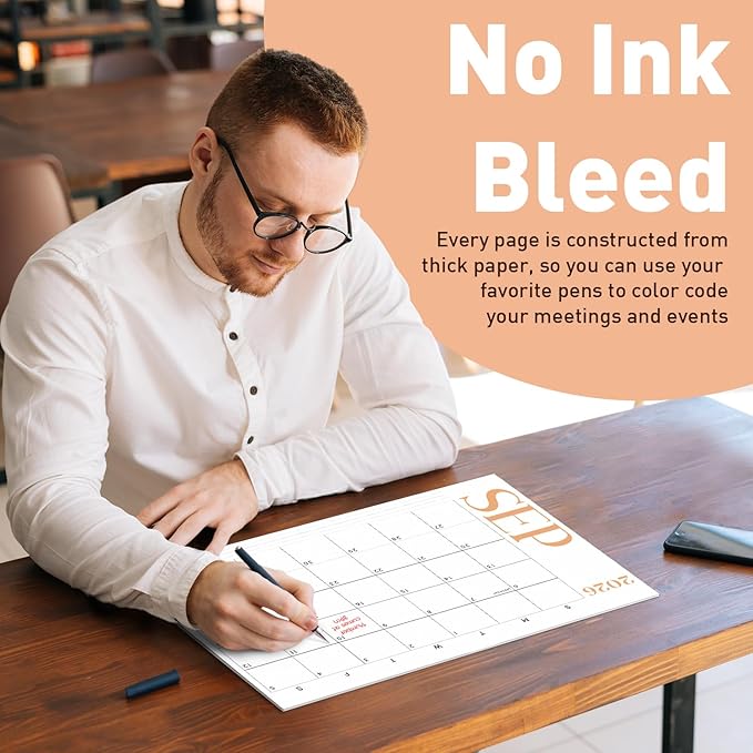 S&O Modern Large Desk Calendar from January 2026-June 2027 - Tear-Away Table Calendar 2026-2027 - Desktop Blotter - Academic Desk Planner - Desk Pad Large - 11x17in
