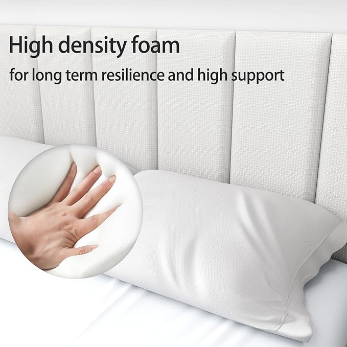 Upholstered Wall Mounted Headboard, Acoustic Panel, Peel and Stick Wall Padding, Beige Dorm Towel Fabric, 9-Pack