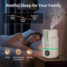 6L/1.6Gal Humidifiers for Bedroom, 60H Runtime 26 dB Quiet Supersized Cool Mist Air Humidifiers for Large Room, Baby Nursery, Plant, Indoor, Night Light, Easy to Clean, Precise Humidity Control