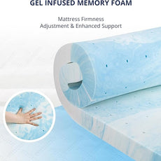 2 Inch Gel Memory Foam Mattress Topper Full Size, Cooling Bed Topper for Pressure Relief with Removable Breathable Soft Cover, CertiPUR-US Certified