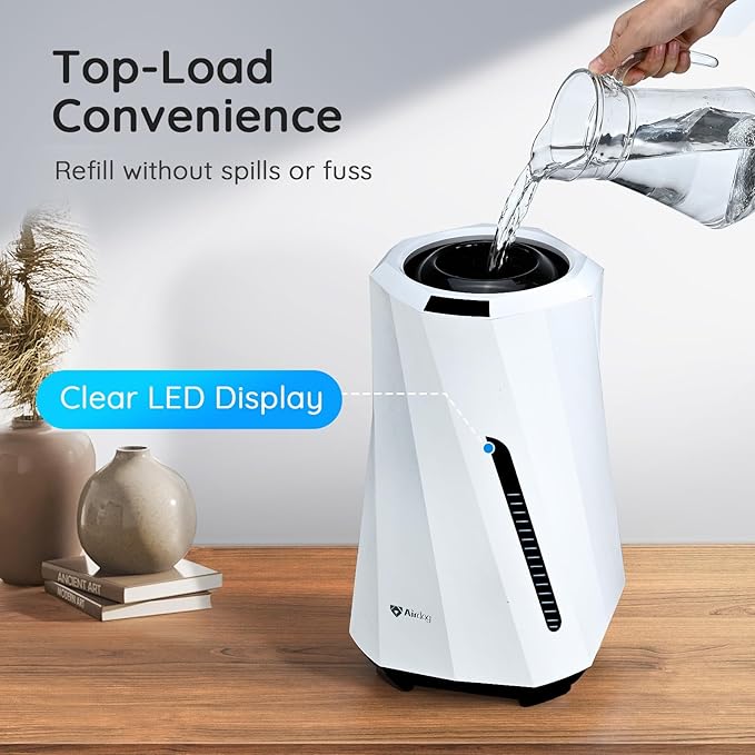 Airdog MOI Evaporative Humidifier for Baby- Mist-Free Humidifier, Mold Free humidifier, Quiet, LED Water Level Display for Premium Home Décor & Protection, Washable Filter, 0.8 Gallon Tank, 5 Modes