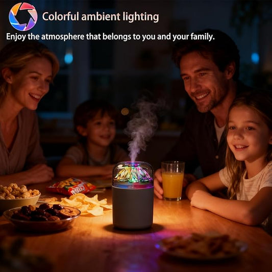 Small Humidifier-Car humidifiers with colored lights, USB Personal Desktop Humidifier for Baby Bedroom Office Home,2 Mist Modes,Whisper-Quiet Operation