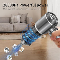 Handheld Vacuum Cleaner, 28000Pa 4 in 1 Handheld Vacuum Cordless, Brushless Motor, One-Touch Dust Removal, 3 Speeds Car Vacuum Cleaner Portable Cordless, Ideal for Office, Home, Kitchen, Car, Pet Hair