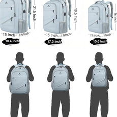 MATEIN 18 Inch Laptop Backpack for Women, TSA Approved Laptop Rucksack Large Capacity 50 L, Anti Theft Backpack with Comfortable Shoulder Straps for College Work Travel, Haze Blue