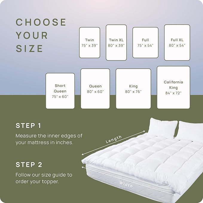 Plush Extra Thick Pillow Top Full Size Mattress Topper for Firm Mattress, Soft & Cooling Hotel Bed Topper for Back Pain with Natural Cotton Cover, Overfilled Mattress Pad Cover, Fit to 6”-22” Mattress