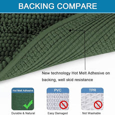 H.VERSAILTEX Bath Rugs for Bathroom Non Slip Bath Mats Extra Thick Chenille Striped Rug 20