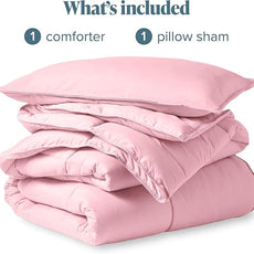 Bare Home Comforter Set - Twin/Twin Extra Long Size - Ultra-Soft - Goose Down Alternative - Premium 1800 Series - All Season Warmth (Twin/Twin XL, Light Pink)
