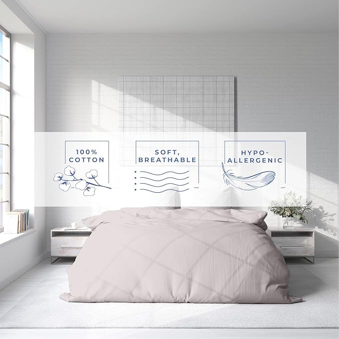 Kotton Culture 3 Pc Duvet Cover King Size Set-100% Egyptian Cotton Sateen 600 Thread Count Ultra Soft Premium Durable Comforter Cover Zipper Closure & Corner Ties - (Light Grey, 102" X 94")