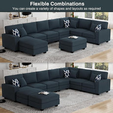 Legend Vansen Modular Sectional Sofa U Shaped Couch with Ottoman Modern Reversible Corner Sectional Couch for Living Room (Charcoal, U Shaped Sofa-5)
