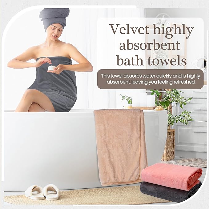 VitalCozy Set of 6 Large Bath Towels for Bathroom 28 x 55 Inches Soft Absorbent Shower Towels Bulk for Daily Use Gym Beach Pool Hotel(Multicolor)