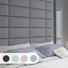 Art3d Peel and Stick Headboard for Full in Grey, Pack of 6 Panels Sized 9.84
