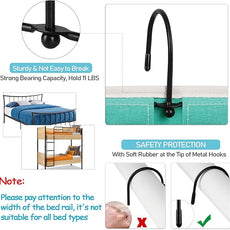 Loghot Bedside Caddy/Bedside Storage Bag Hanging Organizer for Bunk and Hospital Beds,Dorm Rooms Bed Rails,Can be Placed Glasses,Books,Mobile Phones,Keys (Green)