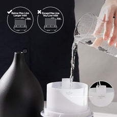 InnoGear Oil Diffuser, 300ML Ceramic Diffuser for Essential Oils Handcrafted Aromatherapy Diffuser Ultrasonic Cool Mist Humidifier with 4 Timers Waterless Auto Off for Room Office, Black