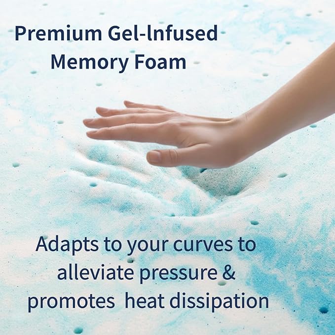 Ballad 3 Inch Gel Memory Foam Mattress Topper Twin Size, High Density Cooling Pad with Premium Removable Cover, Pressure Relief Bed Topper, (CertiPUR-US & Oeko-Tex Certified)
