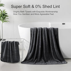 Ferdilan 8 Pack Black Bath Towel Set, 2 Extra Large Bath Towel Sheets, 2 Hand Towels and 4 Washcloths Ultra Soft and Absorbent Chair Towels for Bathroom, Quick Dry Towel for Home Hotel