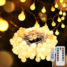 suddus Globe String Lights Bedroom, 50 Led Fairy Lights Plug in, Indoor String Lights for Classroom, Christmas, Backyard, Patio, Garden, Party, Bedroom, Living Room,Wall, Warm White