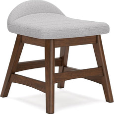 Signature Design by Ashley Lyncott Casual Upholstered Armless Home Office Desk Chair with Backless Design, Light Gray & Light Brown