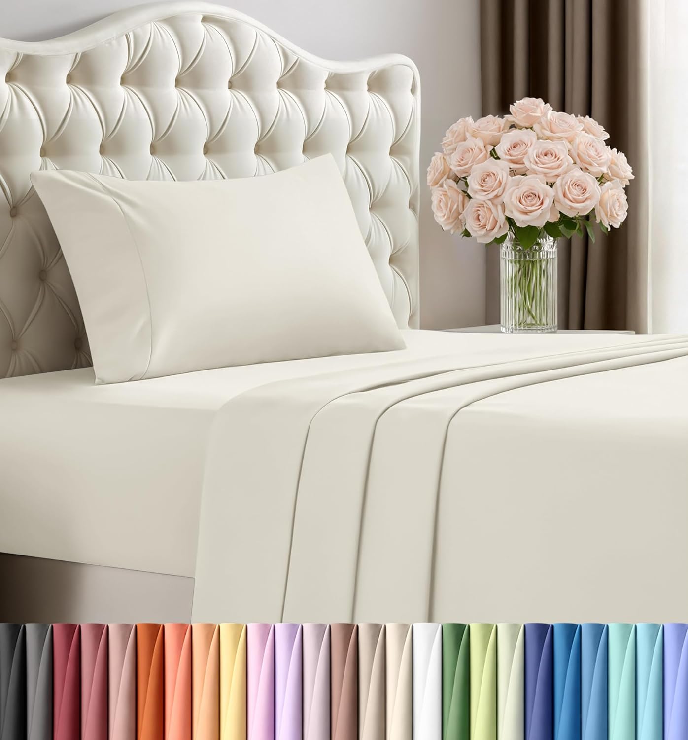 Utopia Bedding Queen Size Sheet Set – 4 Piece Bed Sheets, Soft and Breathable Microfiber, Includes 1 Fitted Sheet, 1 Flat Sheet and 2 Pillowcases – Oeko Tex (Grey) Dormly