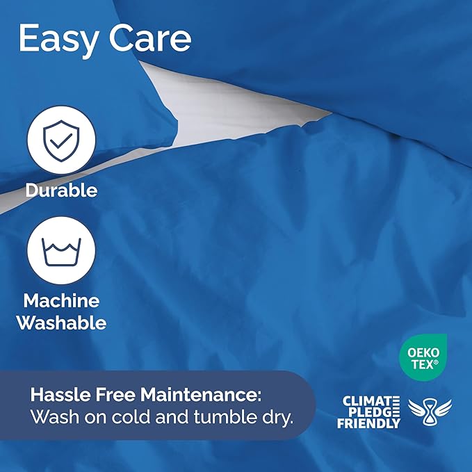 Duvet Cover Twin/Twin XL Size Set - Extra Soft Duvet Cover 68 x 90 with 1 Pillow Sham - Hotel Luxury, Easy Care and Fade Free with Zipper Closures & Ties - Comfy, Breathable Bedding Set (Royal Blue)