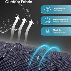 Ciokea Upgraded Aluminum Outdoor Lounge Chair - No Assembly Needed, Foldable Patio Chaise Lounge with 5 Adjustable Positions, Reinforced Frame for Extra Durability, Pool Beach Lounge Chair, Navy Blue