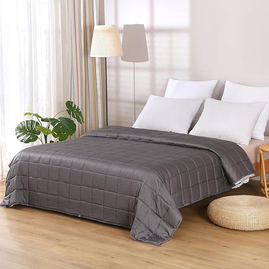 ZonLi Cooling Weighted Blanket (60"x80", 20lbs, Grey) Queen Size Bamboo-Derived Rayon Weighted Blanket for Adults, High Breathability Heavy Blanket, Soft Material with Premium Glass Beads