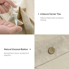 JELLYMONI Cotton Duvet Cover Twin XL Size - Light Khaki Comforter Cover with Button 100% Washed Cotton 2PCS Breathable Soft Solid Bedding Set Duvet Cover 66×92in & 1 Pillowcase (NO Comforter)