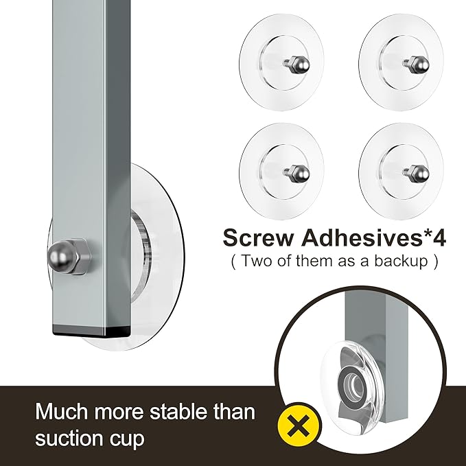 Orimade 4 Tier Adjustable Anti-slip Shower Caddy over Shower Head,Rustproof Bathroom Hanging shower Organizer with 4 Hooks for Razor,No Drilling Shower shelves Storage Rack, Light Grey