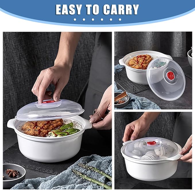 Microwave Bowls with Lids Microwave Safe Bowls Microwavable Dishes for Heating Food, Dorm Kitchen Essentials, Cookware Kitchen Supplies, BPA Free