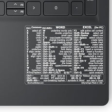 Synerlogic (10pcs) Word/Excel Windows Shortcut Sticker | Reference Guide Keyboard Shortcuts | Work from Home Essentials | Excel Shortcuts Cheat Sheet Laminated Vinyl (Clear/White/Small/10)