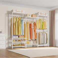 VIPEK V5 Portable Closet Wardrobe Heavy Duty Clothes Rack, Freestanding Clothing Racks with 4 Hang Rods & 8 Shelves, Adjustable Custom Closet Racks, 68.9