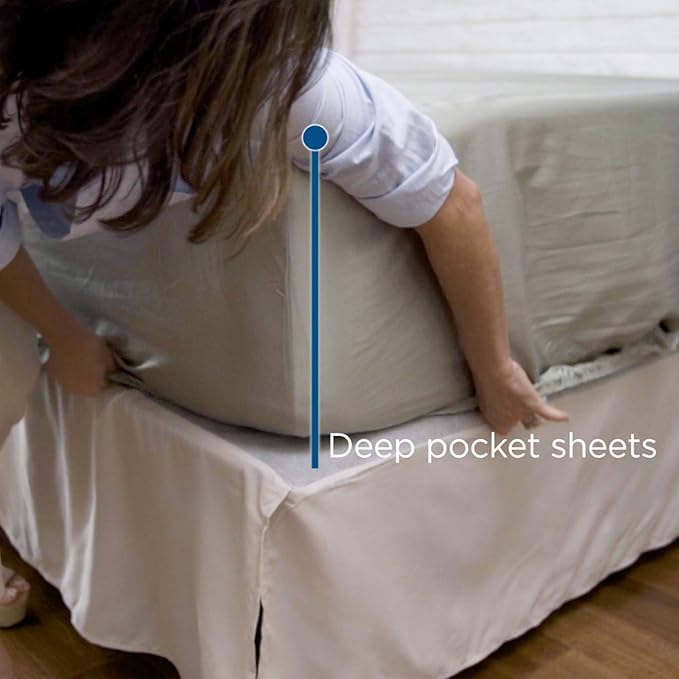 MyPillow Giza Dreams Bed Sheets, 100% Certified Giza Egyptian Cotton, Deep Pocket, Sateen Weave [Twin XL, Sage]