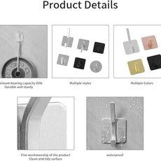 Paoli Heavy Duty Adhesive Hooks,Self-Adhesive Hooks Multiple Colors and Styles 30 lb Maximum Load for Home Schools and Offices (4pc, Rose Gold)