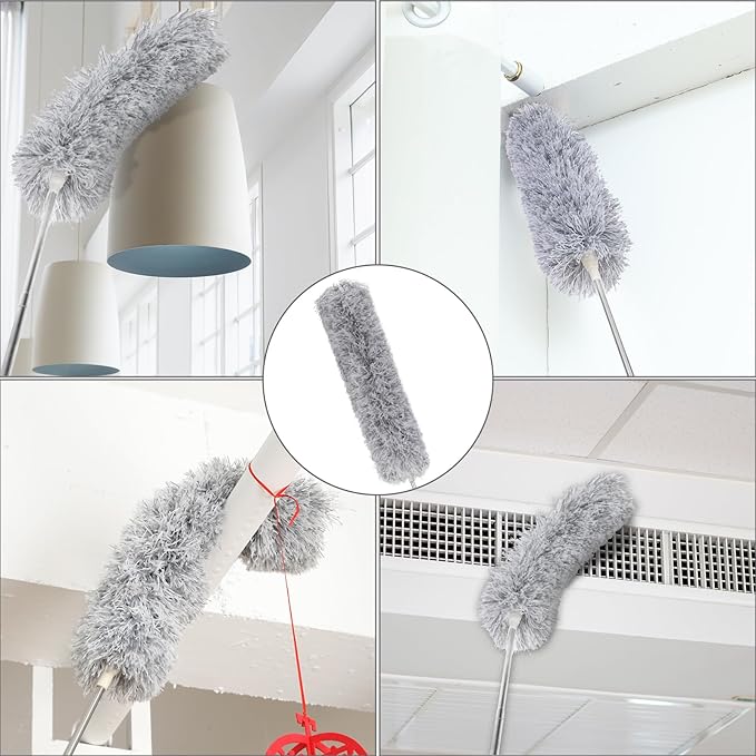10 PCS Microfiber Feather Duster Kit, Dusters for Cleaning with Extension Pole, Retractable Bendable, Gap Dust Brush Blind Duster, for Cleaning Ceiling Fan, High Ceilings, Cars
