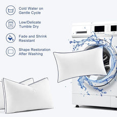 Premium Pillows Queen Size Set of 2, Fluffy and Supportive 7D Down Alternative Bed Pillows, Luxury Soft Hotel Quality Gusseted Pillow for Side Back Stomach Sleepers, Relief Neck Head and Shoulder Pain